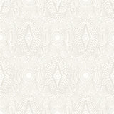 Diamante (Gray) features a symmetrical lace gray pattern on white