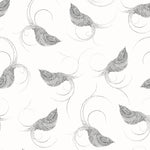 Pajarito (Black) features floating birds in black on white