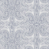 Andanza Navy wallpaper featuring a delicate pattern created using a stippling technique in navy blue on white