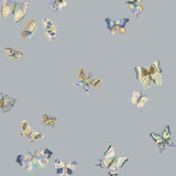 Butterflies (Mist) featuring blue, cream and lavendar butterflies on a dusty gray blue background | Nathalie Lete + Hygge & West
