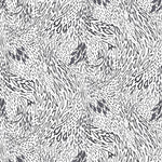 Forest Floor (Gray) features an intricate, leafy pattern in dark and light gray on black
