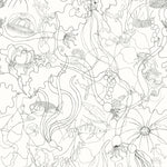 Underwater World (Graphite) features a yet delicate pattern of fish and seaweed in gray on white