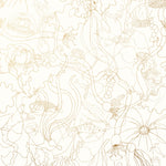 Underwater World (Gold) features a yet delicate pattern of fish and seaweed in metallic on white
