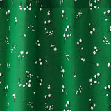 Wildflower Green Shower Curtains with white flowers and black stems