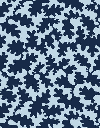 Bruno (Navy/Sky) wallpaper is A navy and sky blue modern, abstract pattern