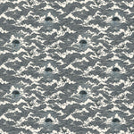 Amity Sunset (Ink) Wallpaper with dark blue and off white illustrations depicts scenes from the iconic movie Jaws and was created in collaboration with Universal | Hygge & West