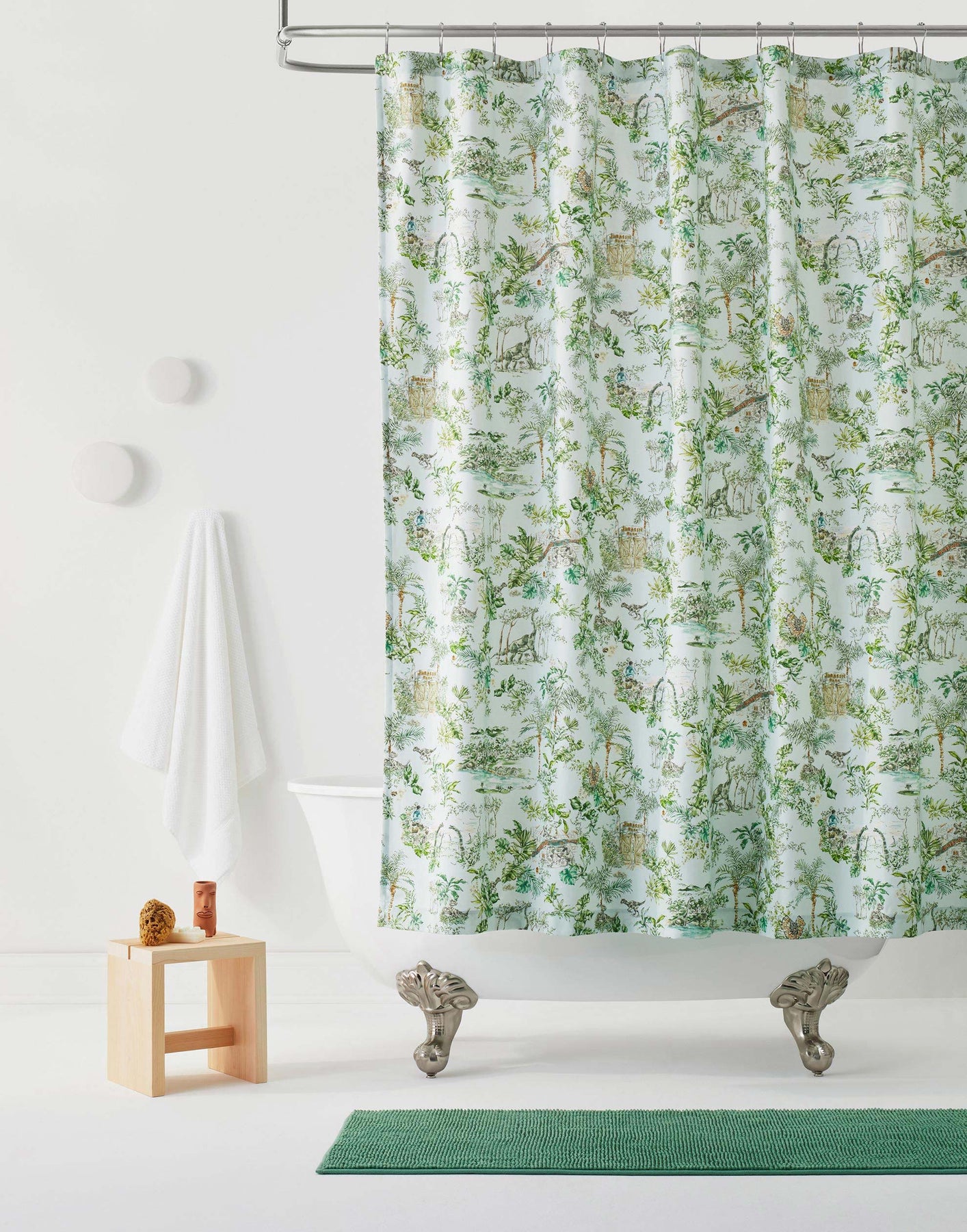 Blue and green online shower curtain