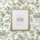 Dinosaur illustrated wallpaper inspired by the movie Jurassic Park | kids wallpaper | nursery wallpaper | off white background with brown and green illustrations