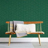 Palma (Green) featuring deep green background with gold geometric pattern