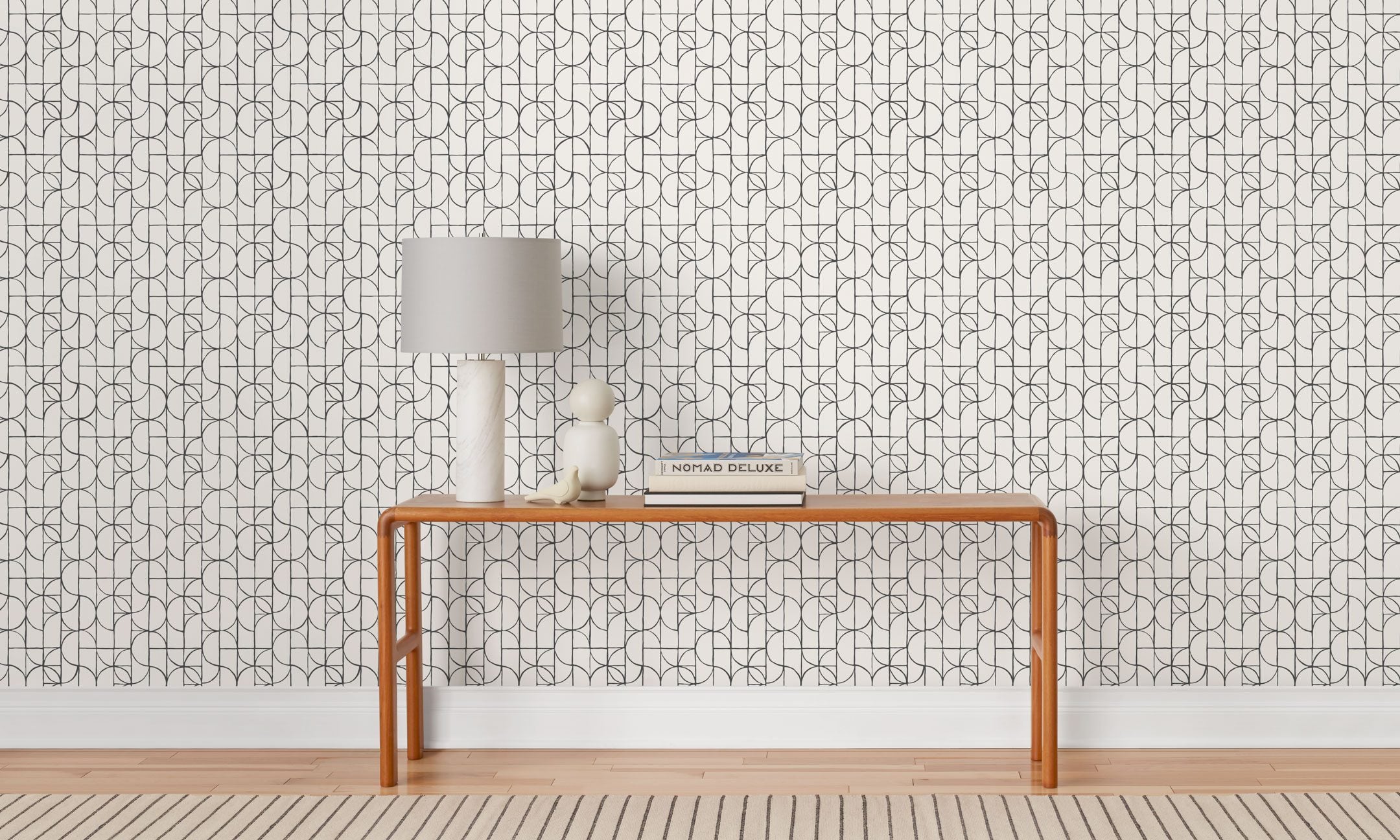 Slice (Charcoal) features modern, geometric lines in gray on white
