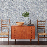 Snow (Blue) features a two tone blue pattern inspired by snow falling on a white background